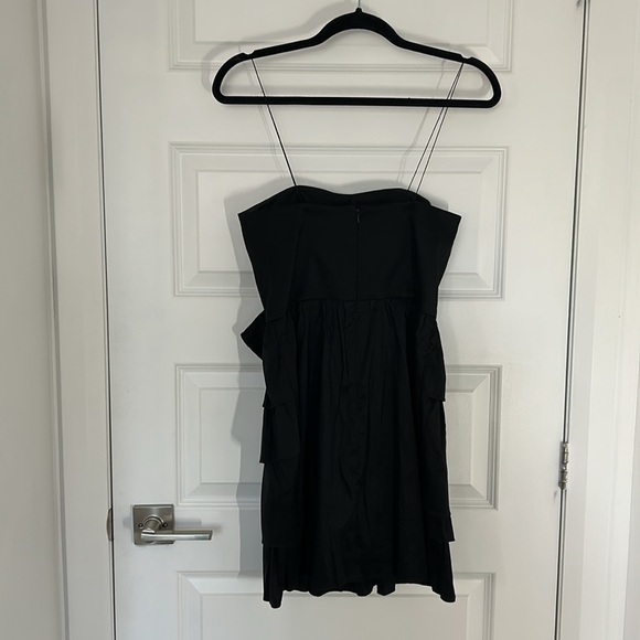 HAILEY LOGAN - Adrianna Papell black ruffle formal short dress prom size 5/6 - Picture 4 of 7